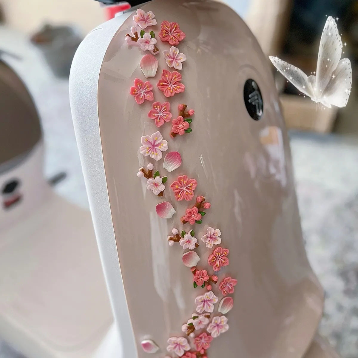 Diy Electric Car - Pfirsichblüten-Autoaufkleber DIY 3D-Sticker für Elektrofahrzeuge Motorrad-Zubehör