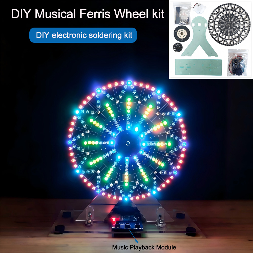 Diy Electronics Set - DIY Elektronik-Bausätze: LED-beleuchtetes Musik-Riesenrad zum Selberlöten