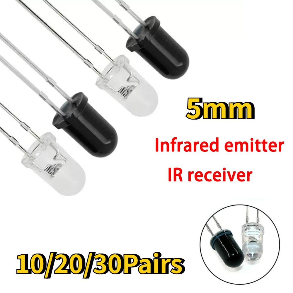 Diy Electronics India - 10-30 Paar 5mm 940nm IR-LED-Dioden-Set Infrarot-Sender
