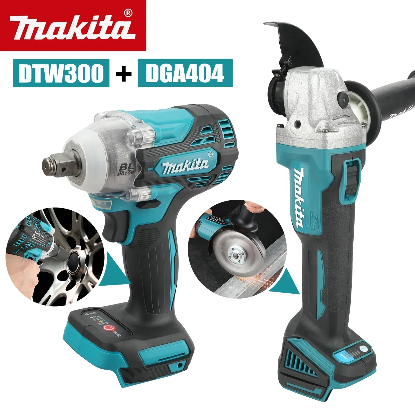Makita Drill Dtw300 - Makita DTW300 DGA404 Akku-Kombi-Set, 18V Lithium-Akku,