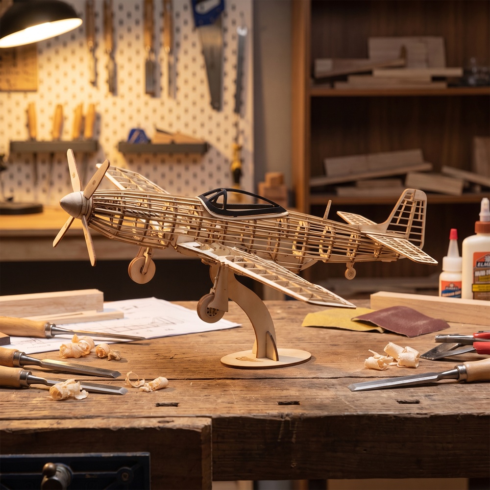 P-51D Mustang Statischer Balsa – Diy Electronics India Bewertung und Preis
