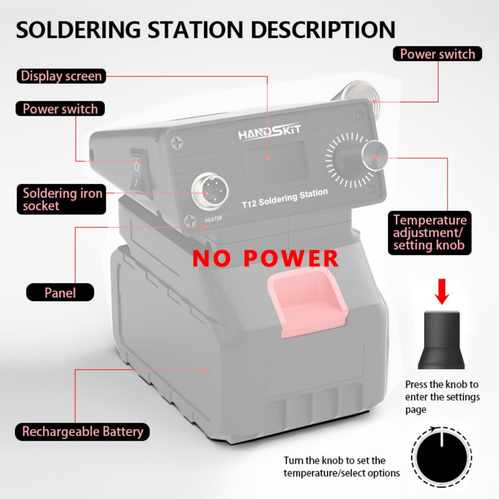 T12 Kabellose Tragbare Lötstat – Diy Soldering Station No Electronics Bewertung und Preis