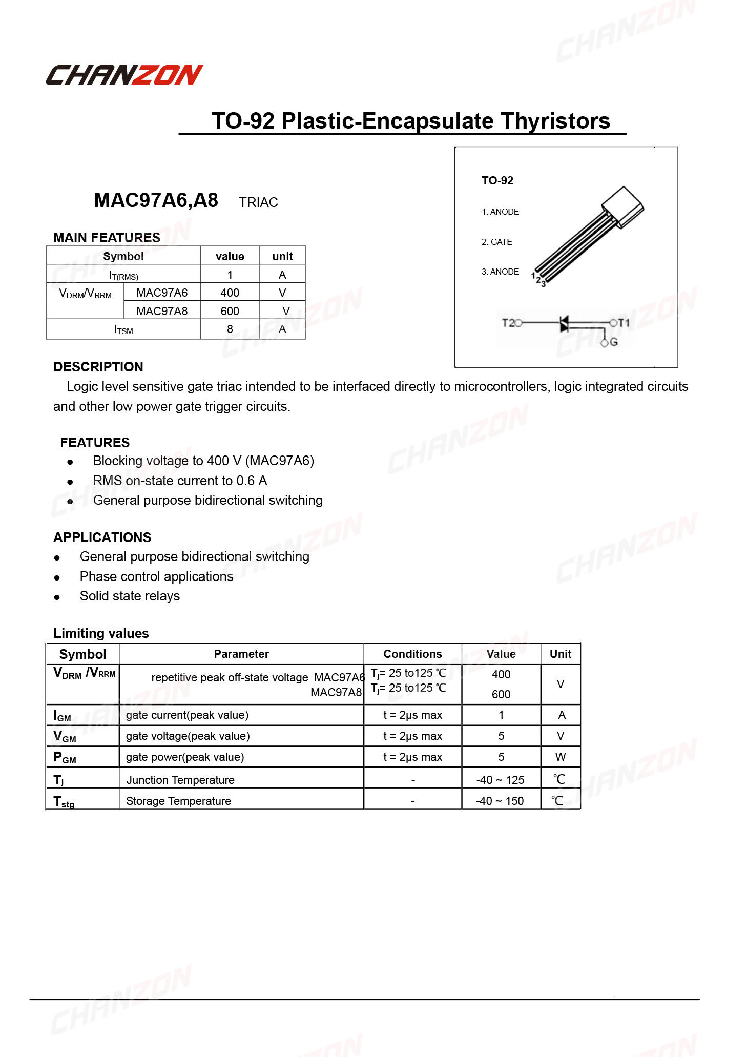 50Pcs MAC97A6 ZU-92 Triac SCR  – Diy Electronics For Sale Bewertung und Preis